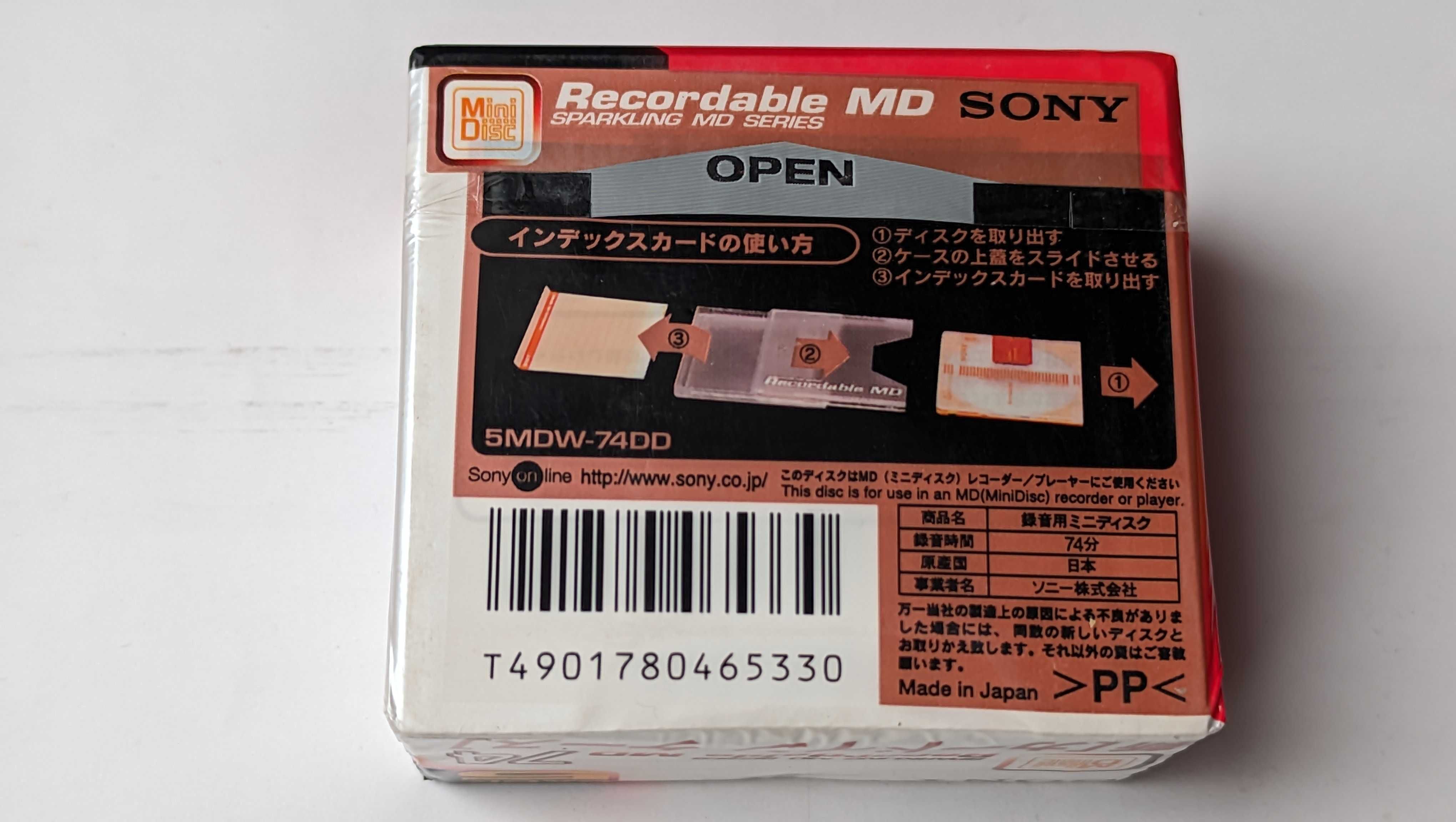 MiniDisc MD SONY Walkman Pear Orange 74 Japan 5szt-5pack