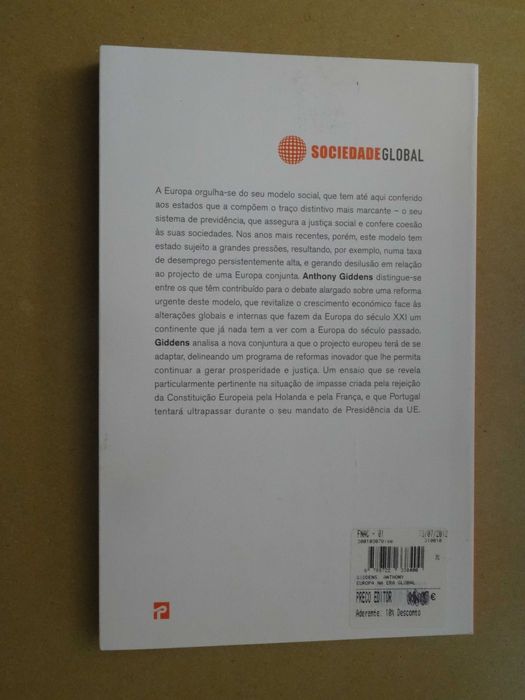 A Europa na Era Global de Anthony Giddens - 1ª Edição