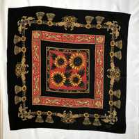 Винтажный Платок Vintage HERMES Sunflower Silk Scarf Floral Art