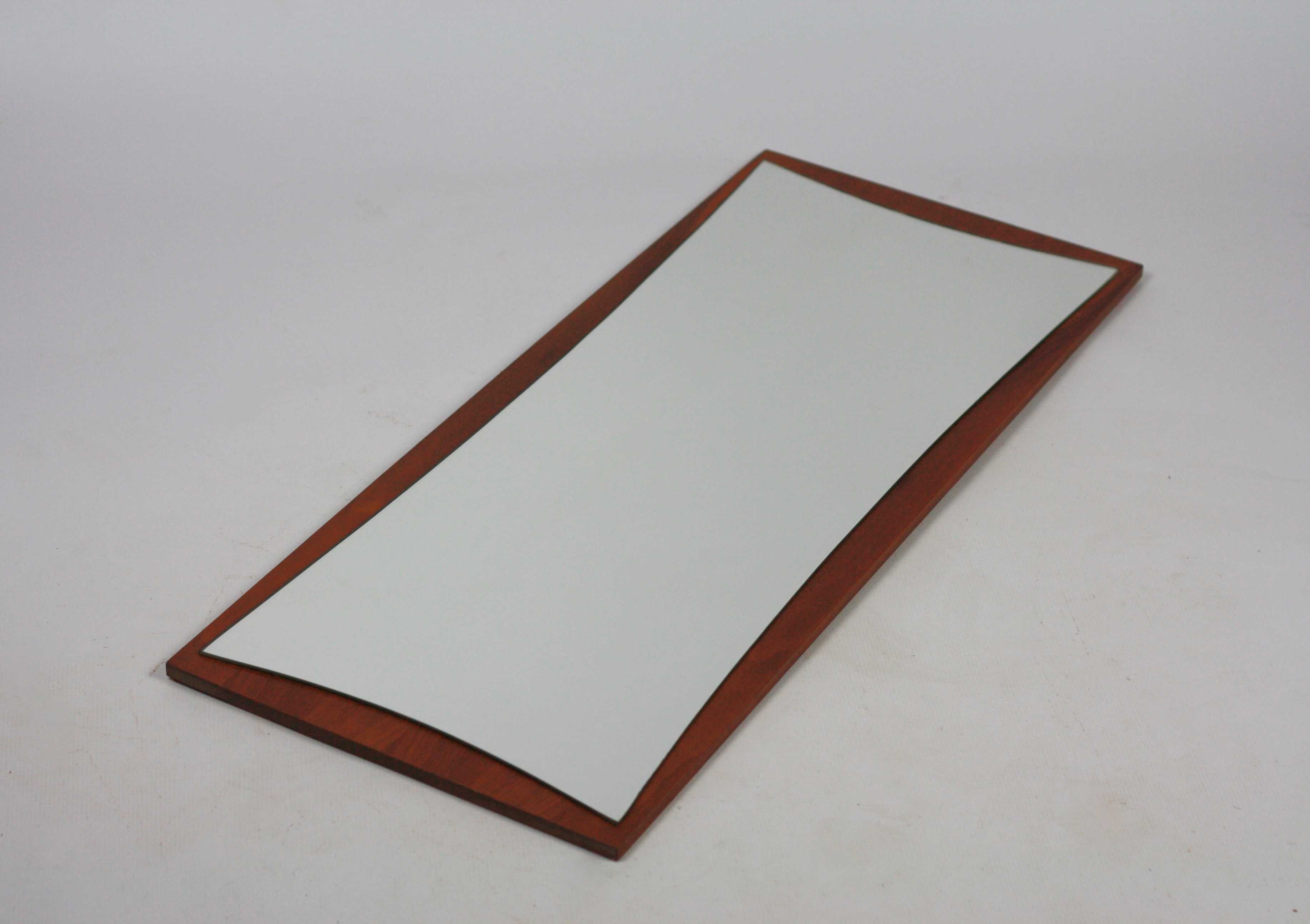 Lustro w tekowej ramie tekowe mid century vintage