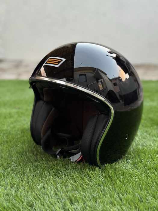 capacete aberto origine preto brilho