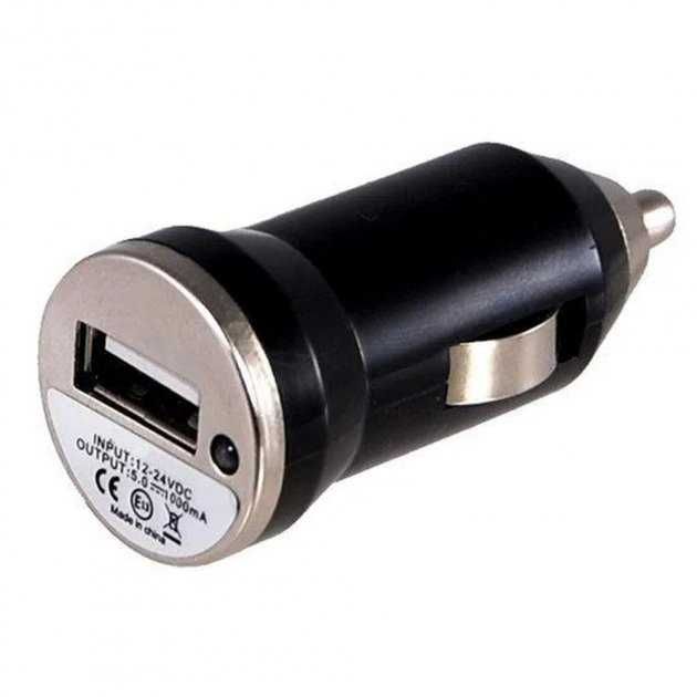 USB, 5V, 1A зарядка адаптер в прикурювач (чорний, білий)