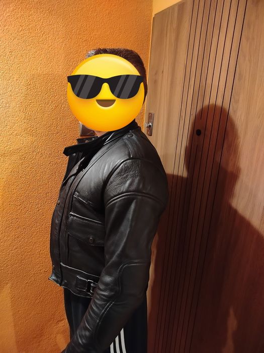 Kurtka motocyklowa skórzana męska rozmiar L