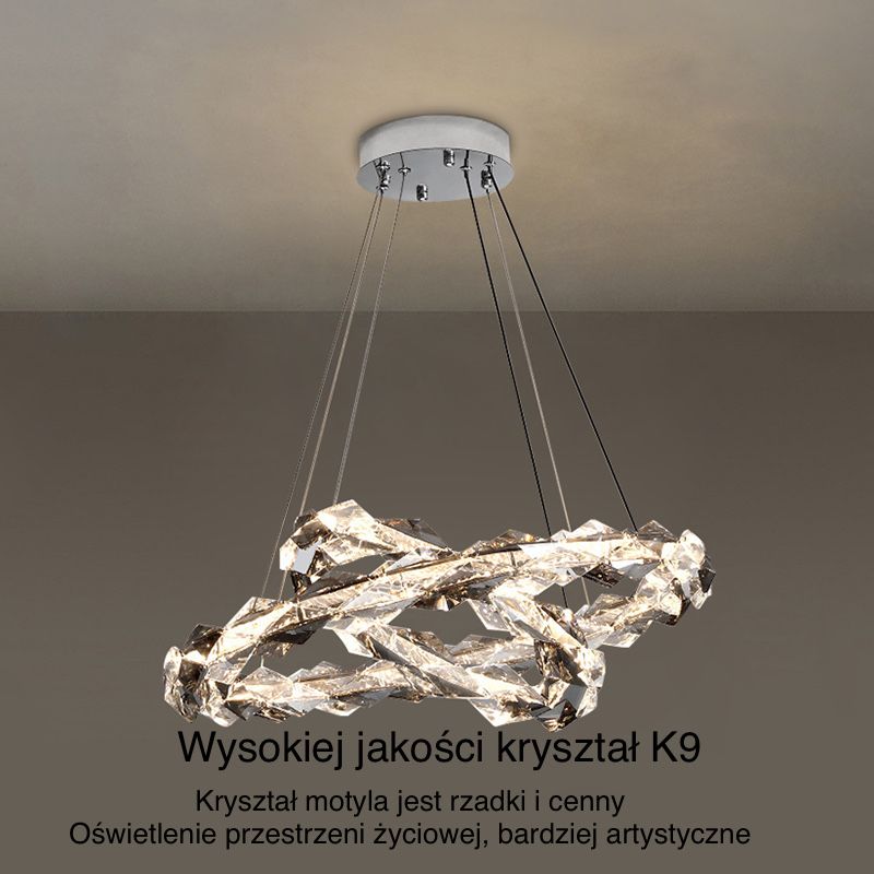 Nowoczesna Lampa Kryształowa Ring LED Ø40+Ø60cm 63 Watt Pilot APP