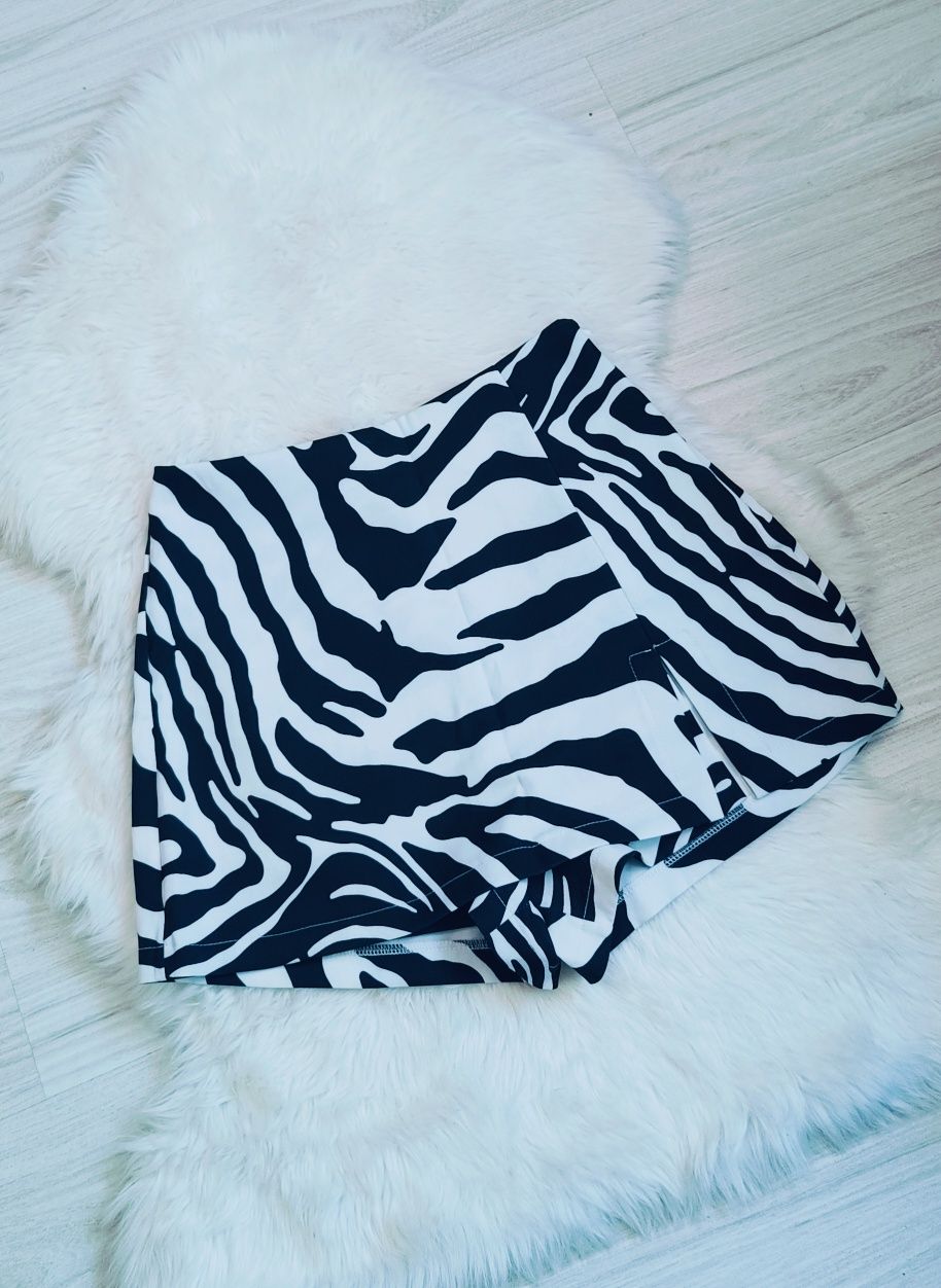Komplet zestaw set La Milla body spódniczko spodenki zebra