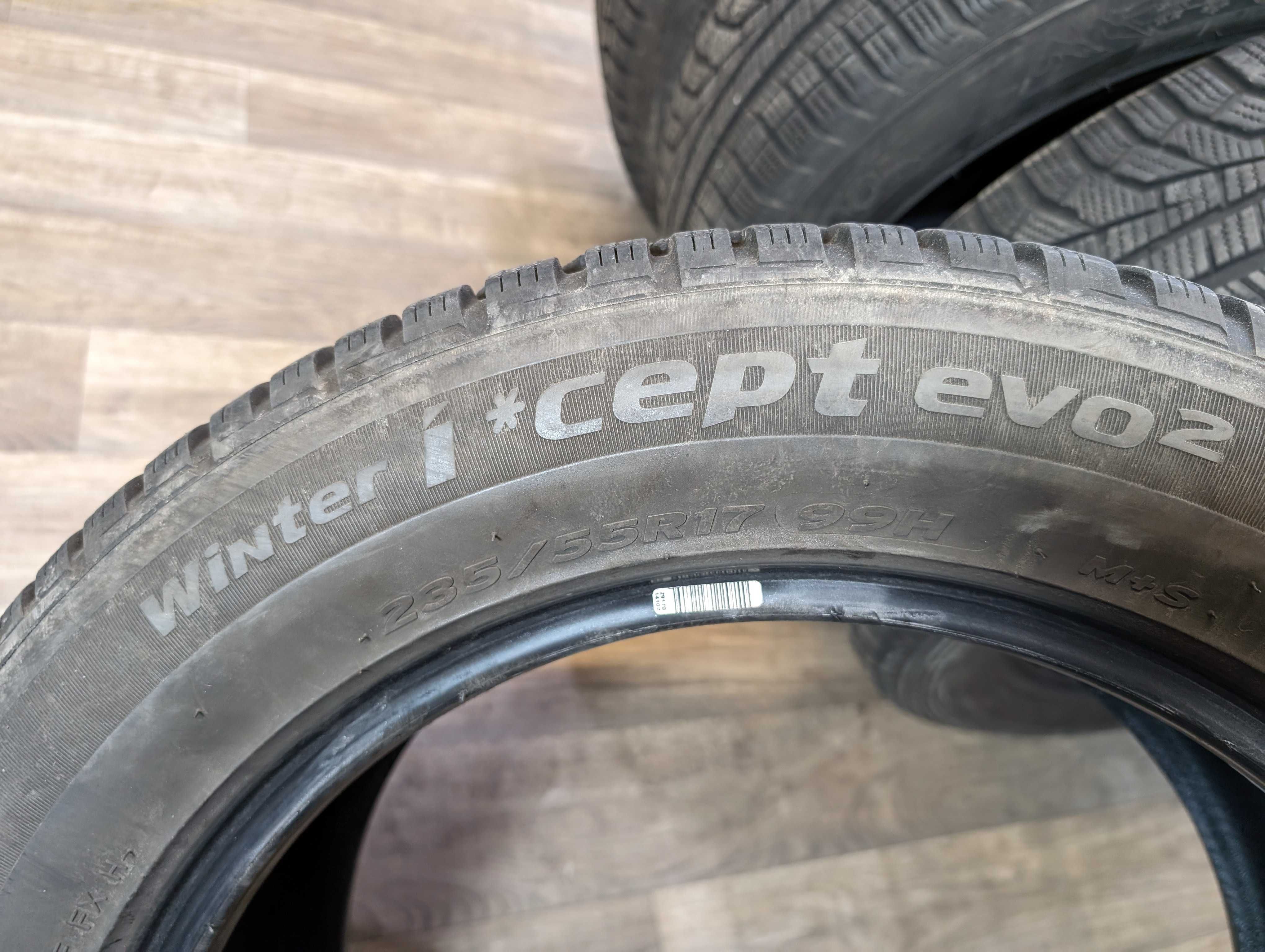 4xzimowe hankook winter icept evo2 235/55/17 70% bieżnika