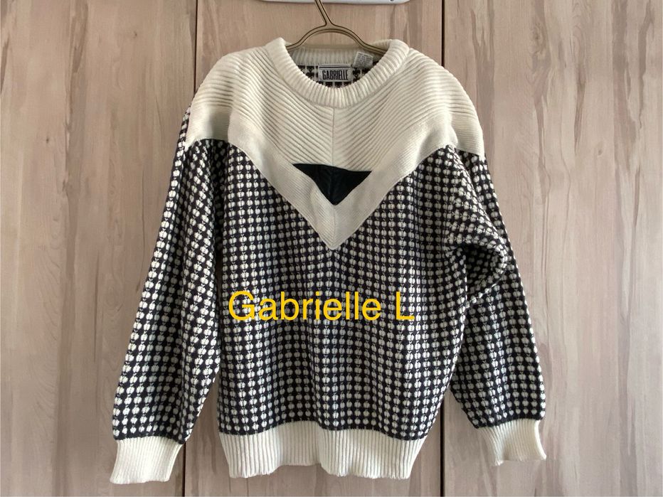 Gabrielle L sweter granatowy biały granatowy ciepły zima