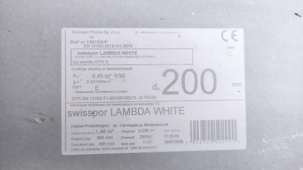 Styropian elewacyjny Swisspor Lambda White 14 op.