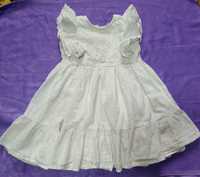 Белое нарядное платье Next из прошвы, 2-3 г