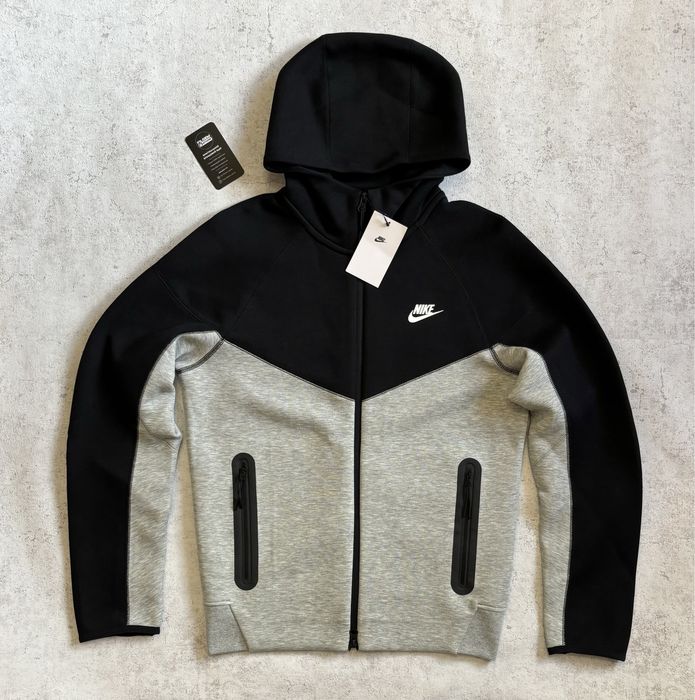 ОРИГІНАЛ! Кофта/зіпка Nike tech fleece сіро-чорна | S