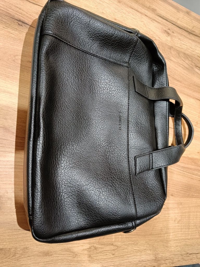 Torba czarna skóra aktówka na laptopa Lanetti
