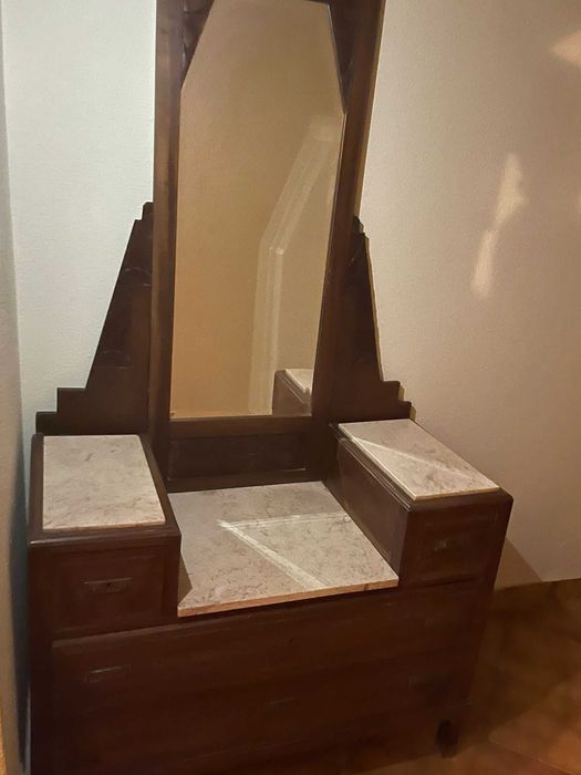 Pechiché/Toucador de madeira e pedra mármore