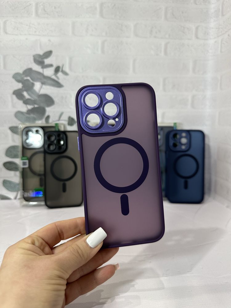 Матовый чехол TPU+PC Magnetic Magsafe без линз для iPhone