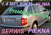 Skoda Fabia 1.4 Mpi_80KM_ POLO KLIMA_Piekna MAŁY Przebieg
