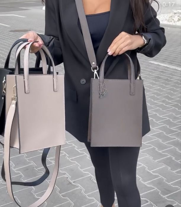 Шкіряна сумка тоут в шоколадному кольорі