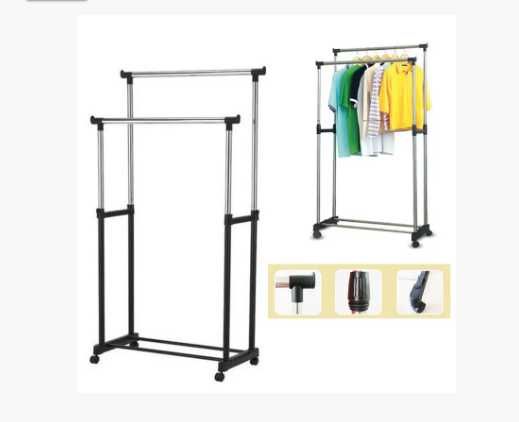 Вішалка-стійка для одягу Double Bar Rack Hight Ajustable