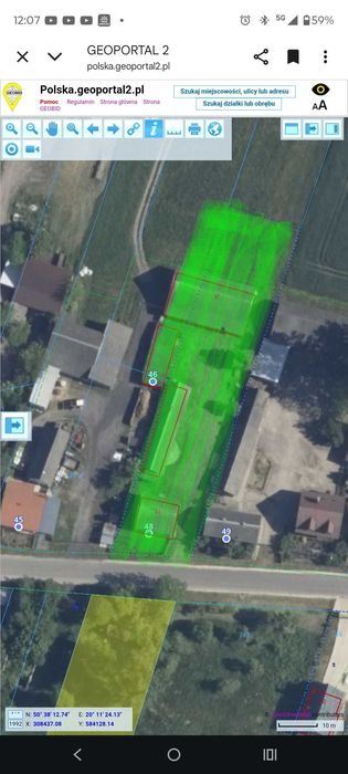 Sprzedam działkę rolno -budowlaną szerokość 22 metry.