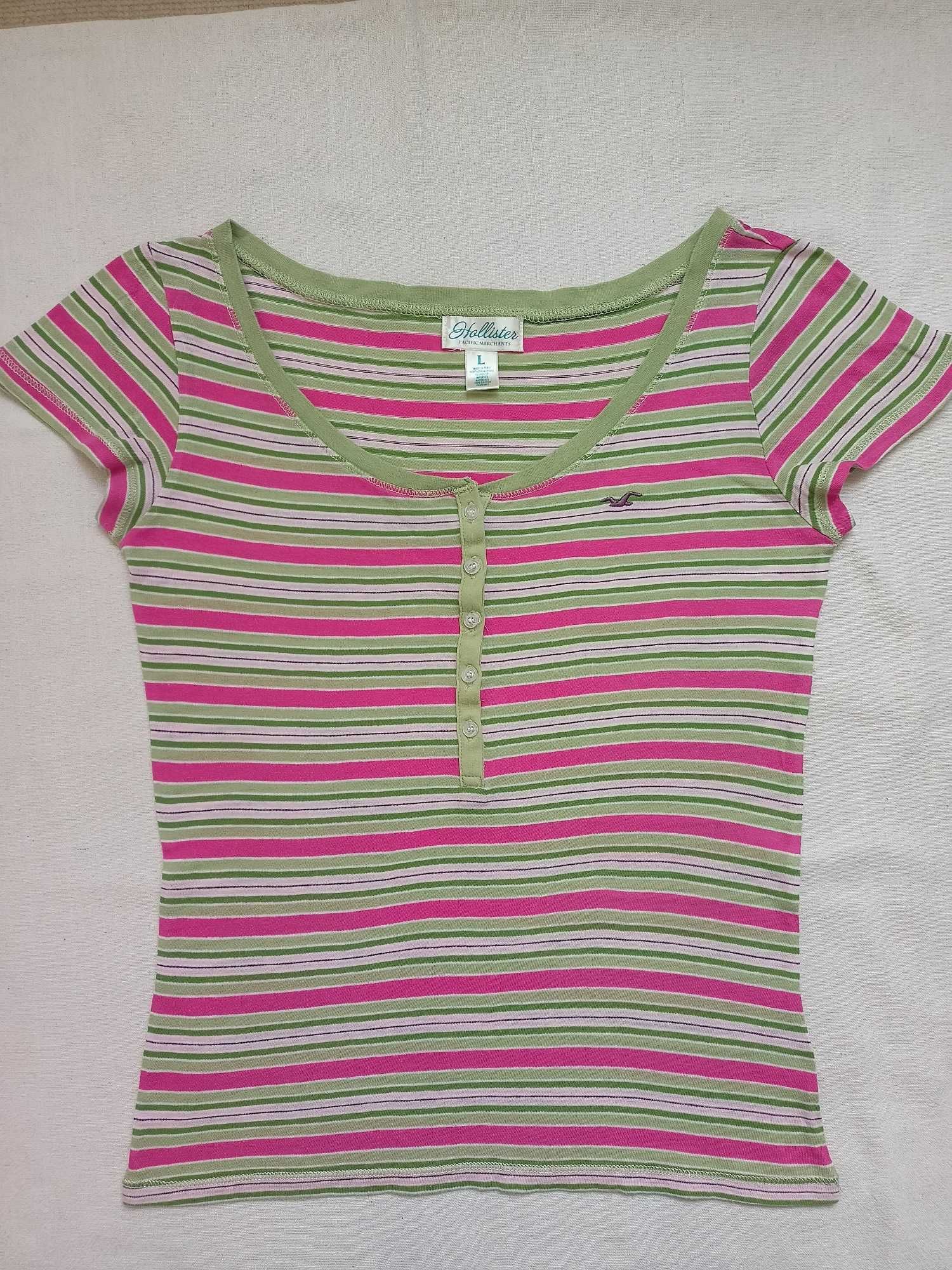 Hollister t-shirt bluzka damska rozm. z met.L