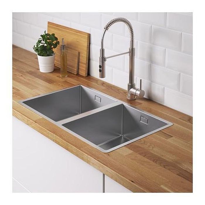 Lava-loiça / Pia Dupla em Inox (Novo) IKEA NORRSJÖN (73x44 cm)
