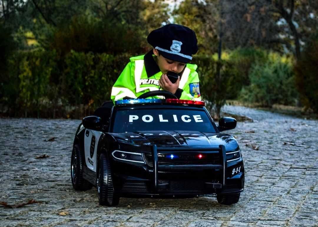 Autko policyjne na akumulator MEGAFON SYRENY KOGUTY Policja
