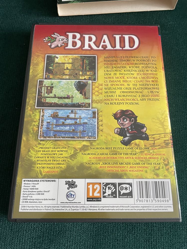 Gra PC - Braid PL city interactive unikat retro