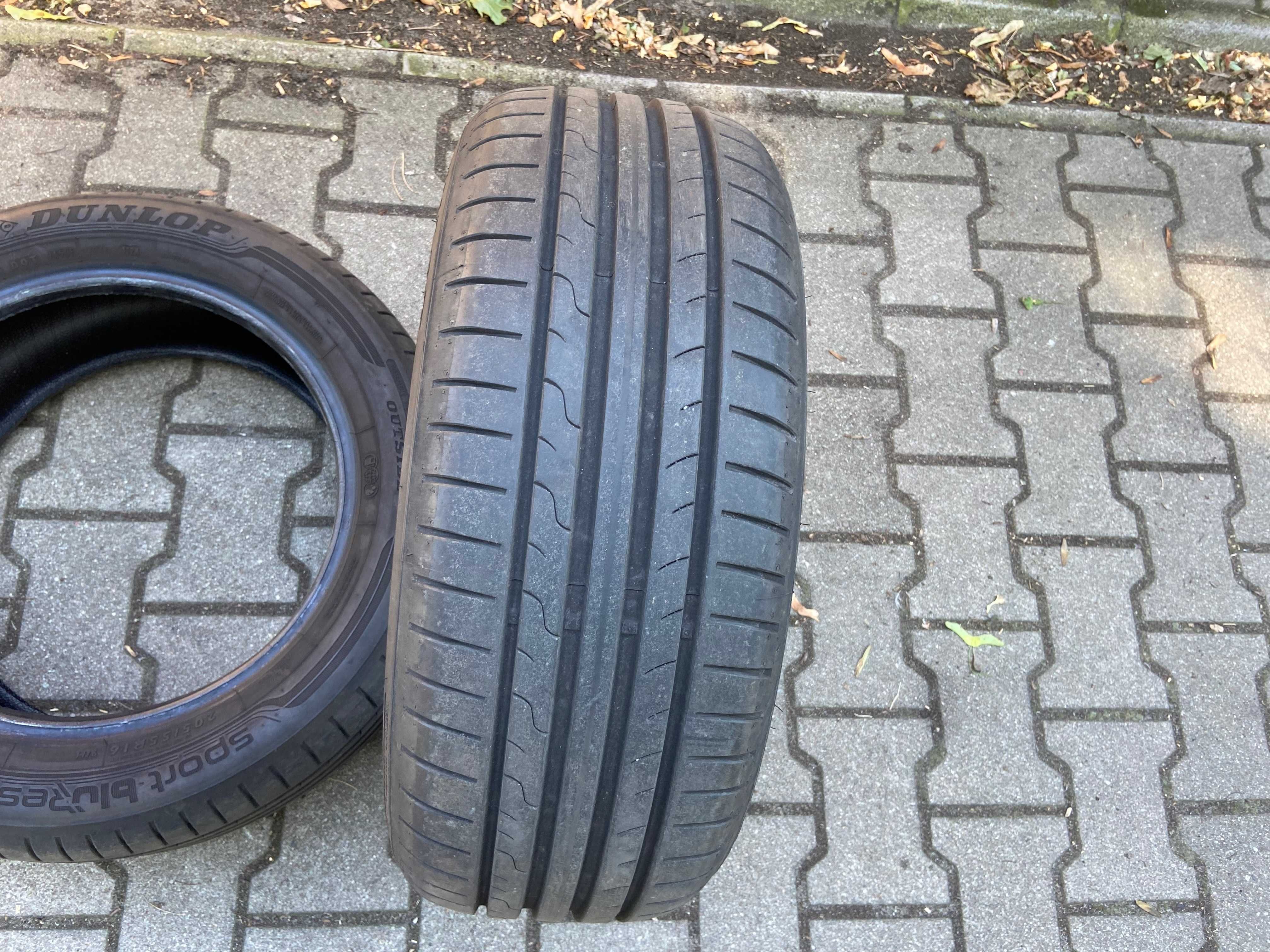 Opony letnie Dunlop Sport BluResponse 205/55 R16 stan idealny 2024