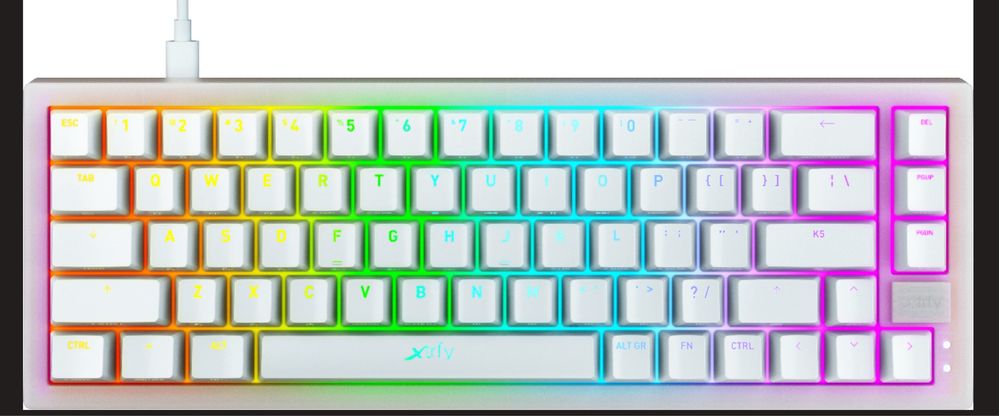 Клавиатура проводная Xtrfy K5 68 keys Kailh Red Hot-swap RGB USB White