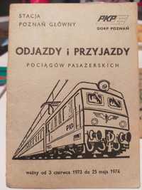Kieszonkowy rozkład jazdy Poznań Gł. 1973-74