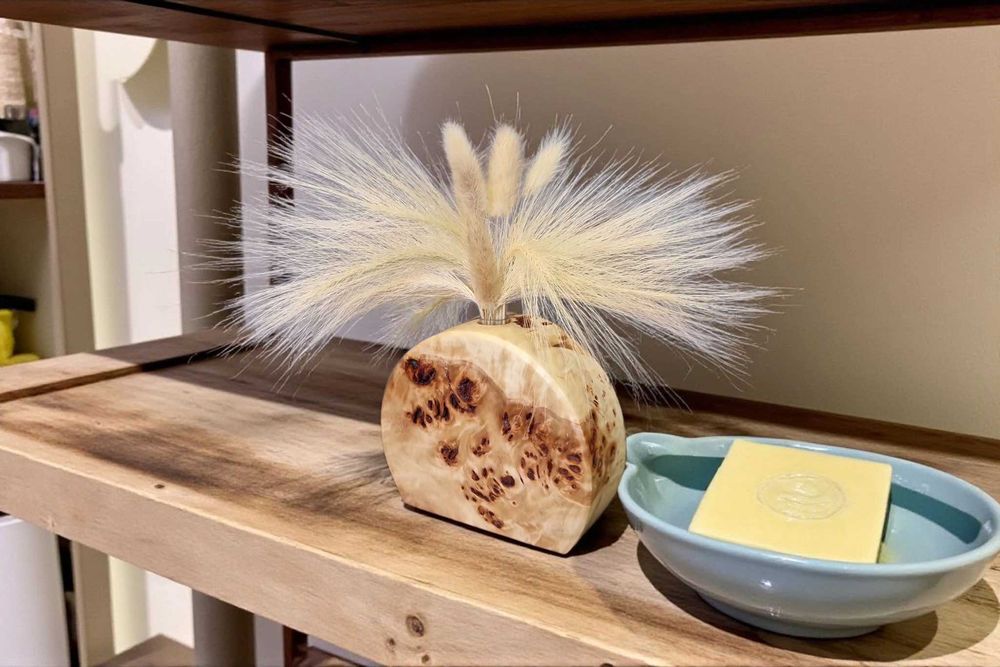 Wazonik, wazon drewniany topola - dekoracja, prezent