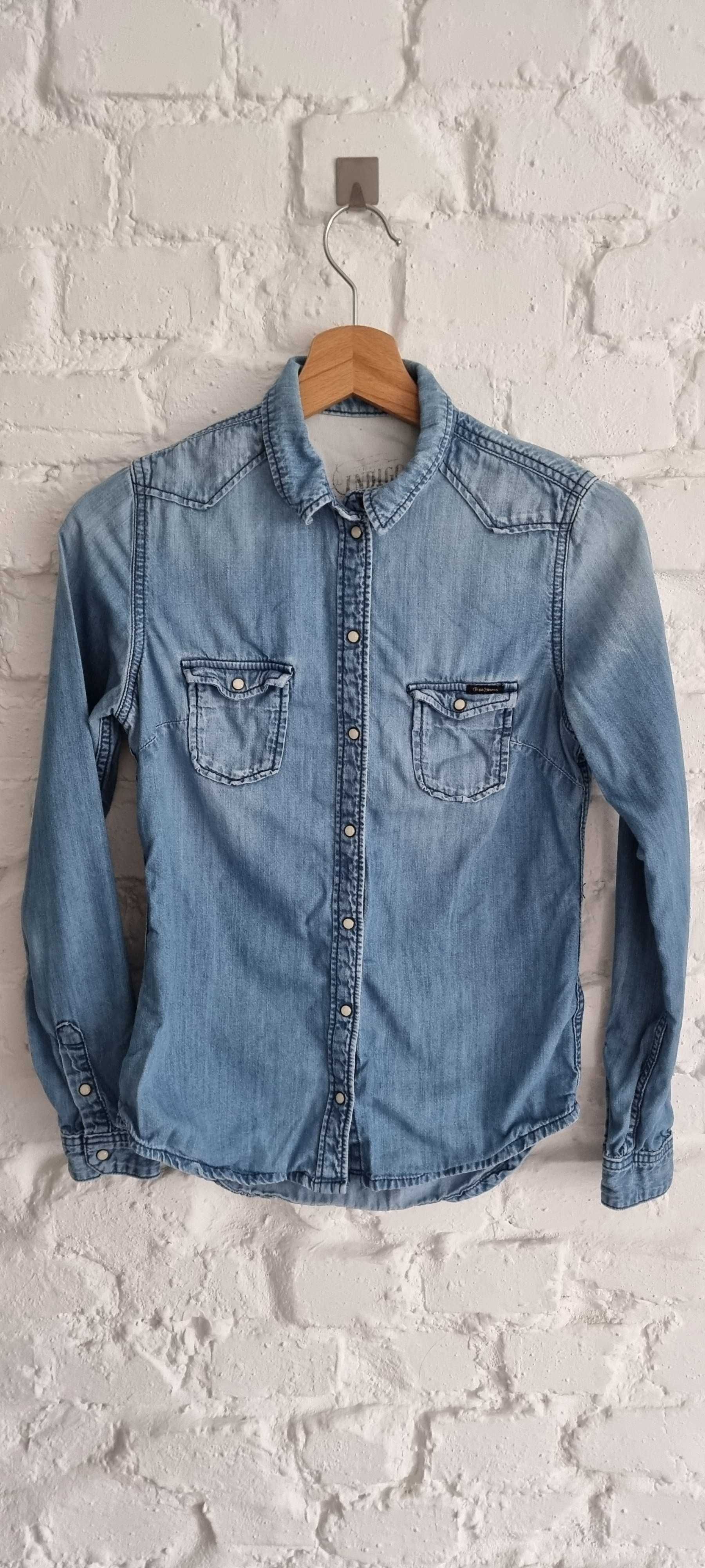 Koszula Pepe Jeans jeansowa niebieska XS 34