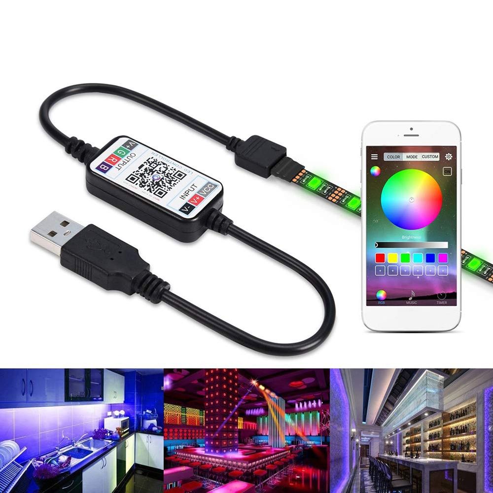 Fita led 5050 Bluetooth 1 metro USB com controlador por APP NOVO