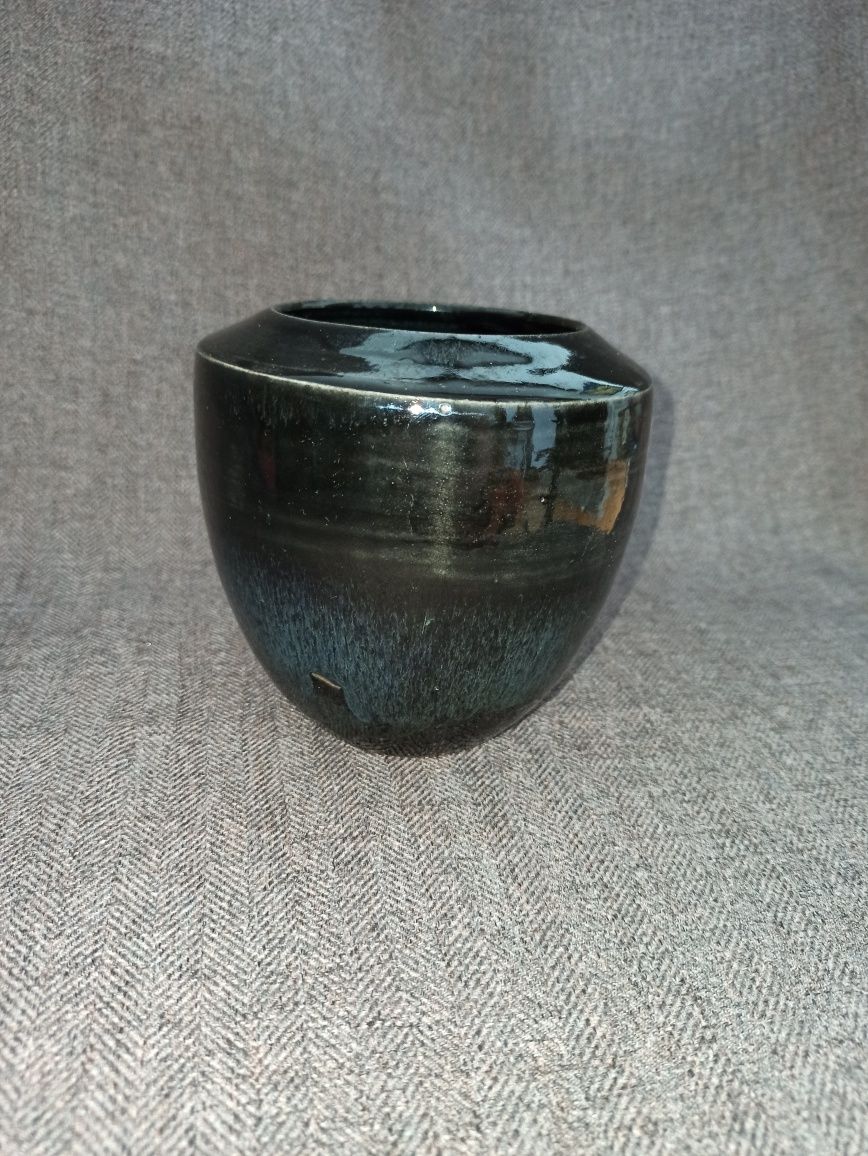 Ceramiczny wazon vintage wyrób garncarski rękodzieło boho rustykalny