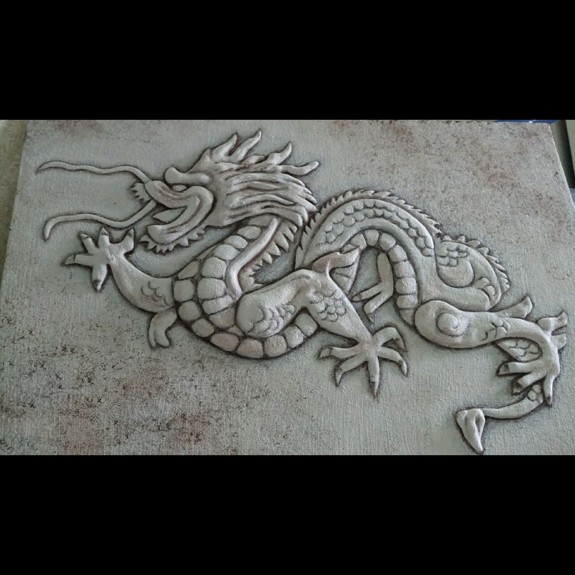 Китайский Дракон Лун, картина барельеф 3d