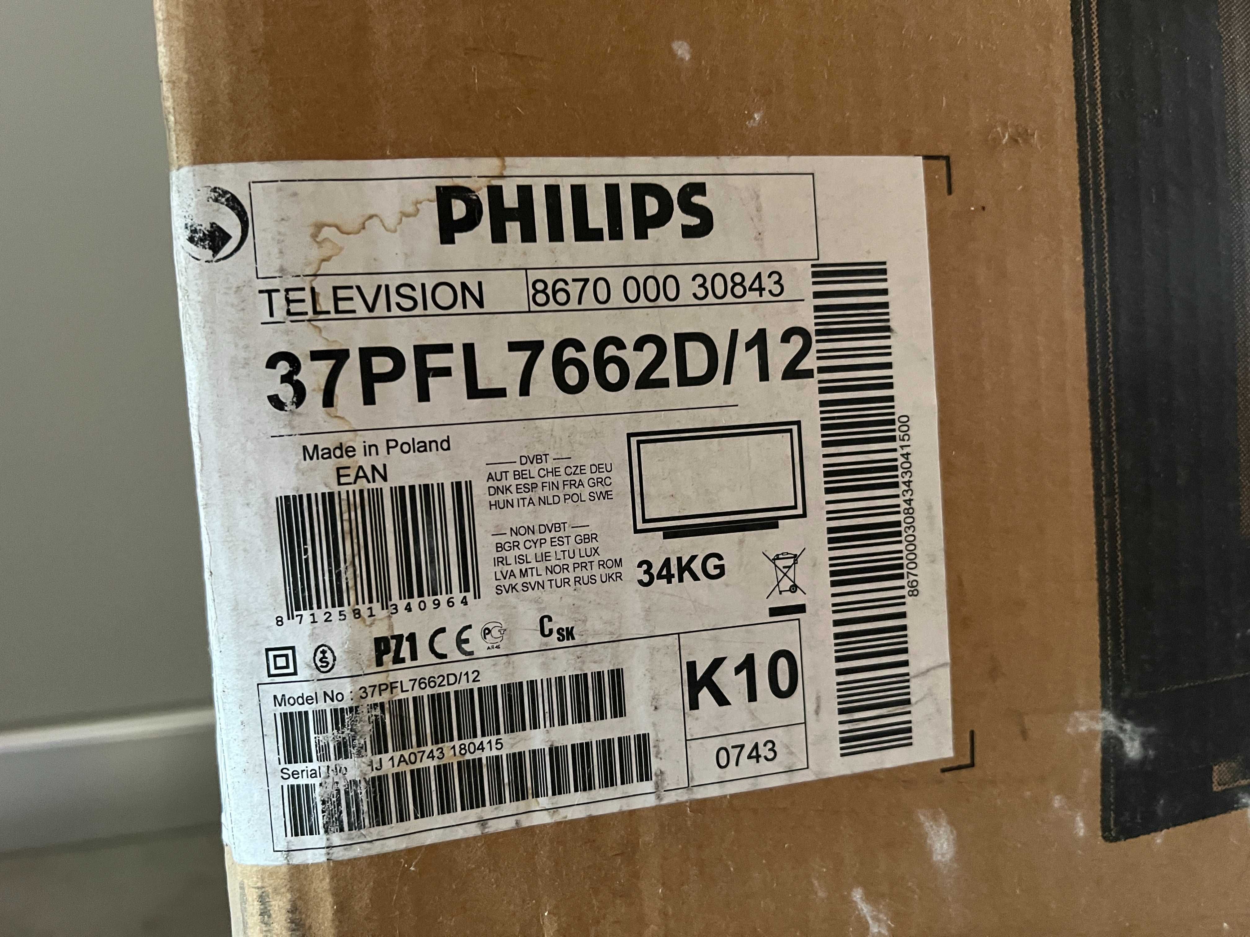 Telewizor Philips 37PFL7662D/12 w dobrym stanie, kompletne wyposażenie