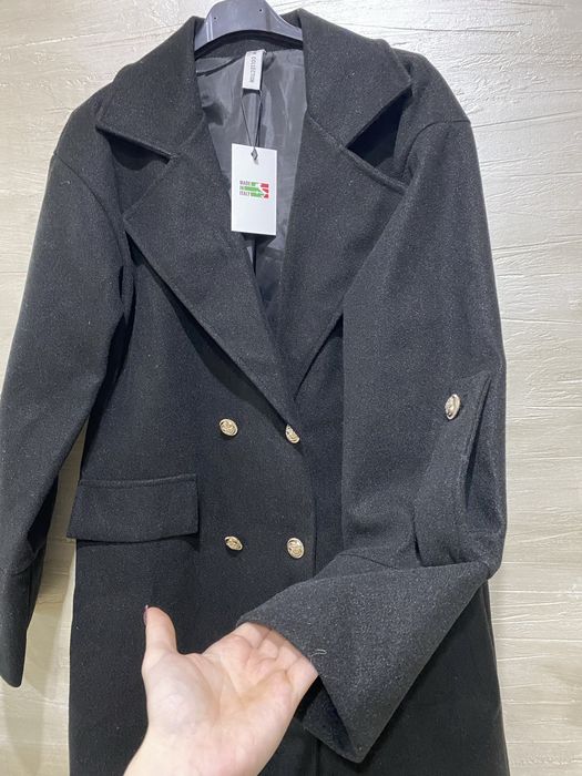 Czarny plaszcz plus size xxl guziki