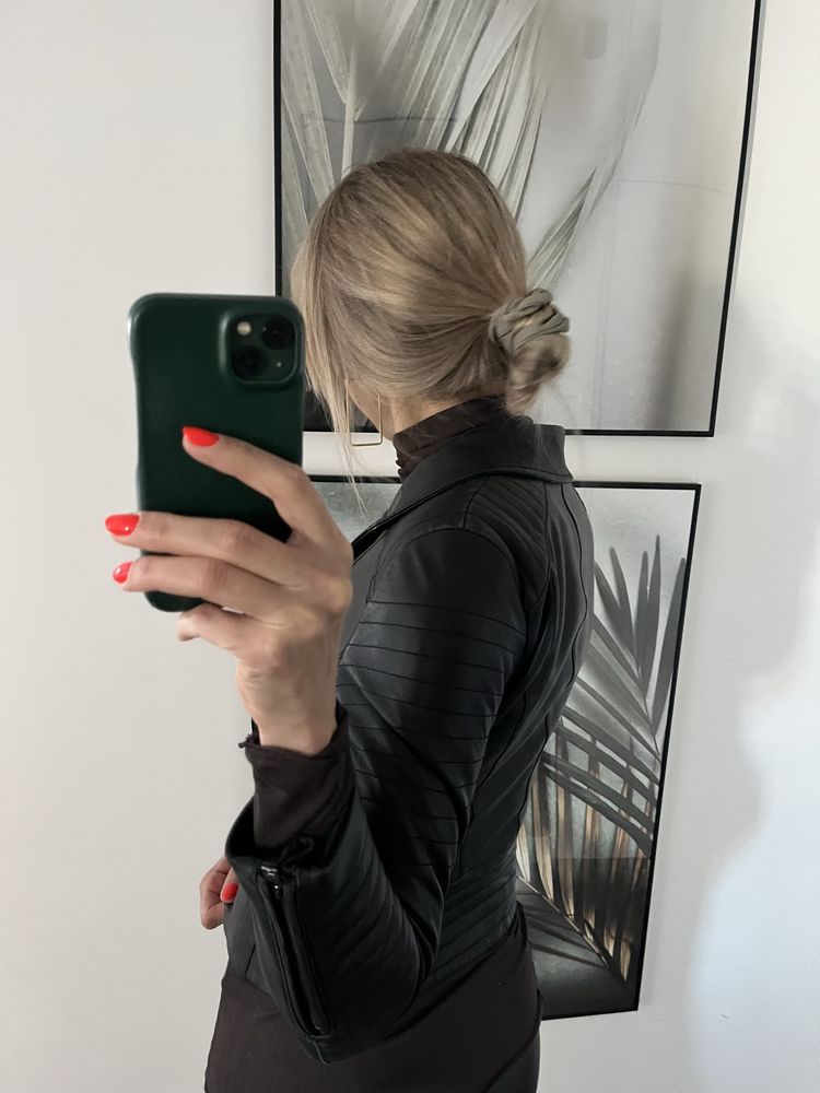 Kurtka skorzana biker DKNY Donna Karan New York S