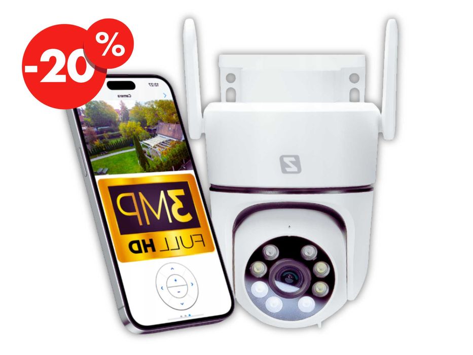 Zewnętrzna Kamera Obrotowa IP Detekcja Zoom Aplikacja WiFi - OKAZJA