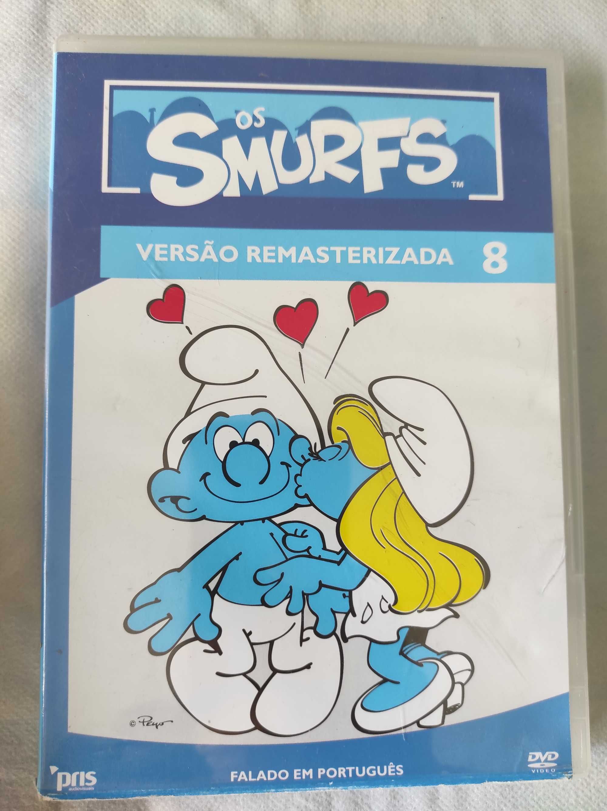 8 DVD dos Smurfs + Guru o mal disposto