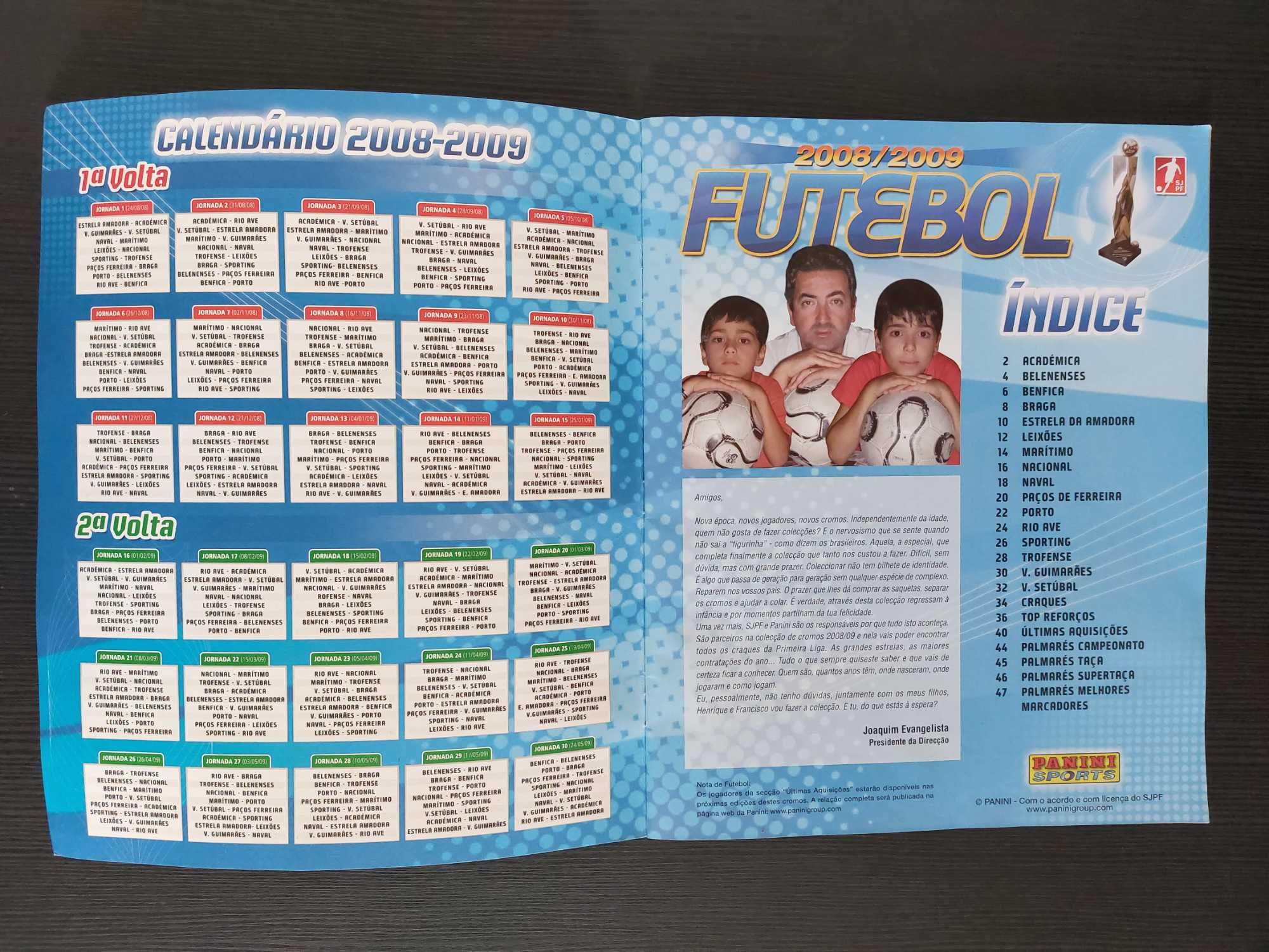 Caderneta Futebol 2008/2009 Panini