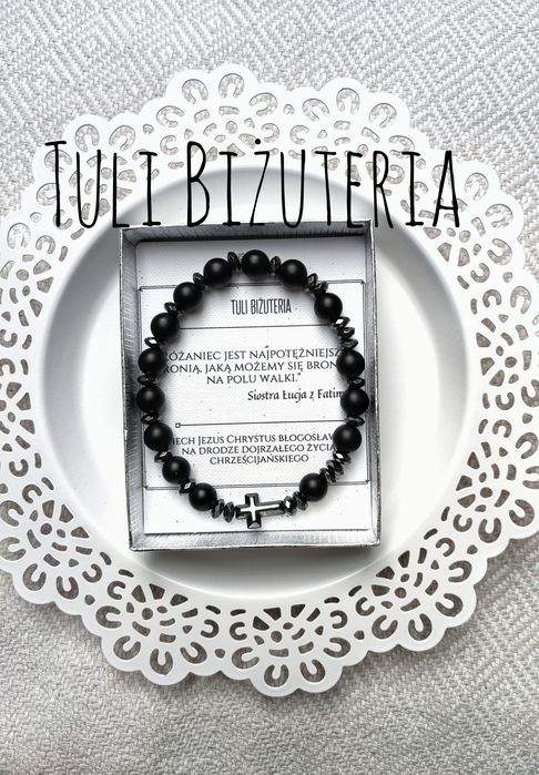 Bransoletka różaniec męski bierzmowanie