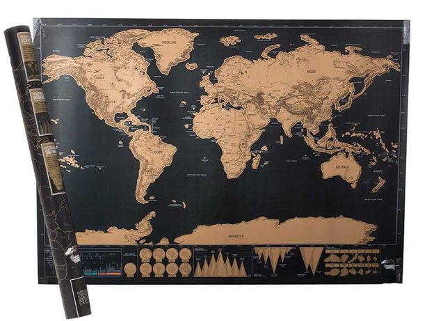 Mapa świata zdrapka dla podróżnika 82 x 59 cm 18183