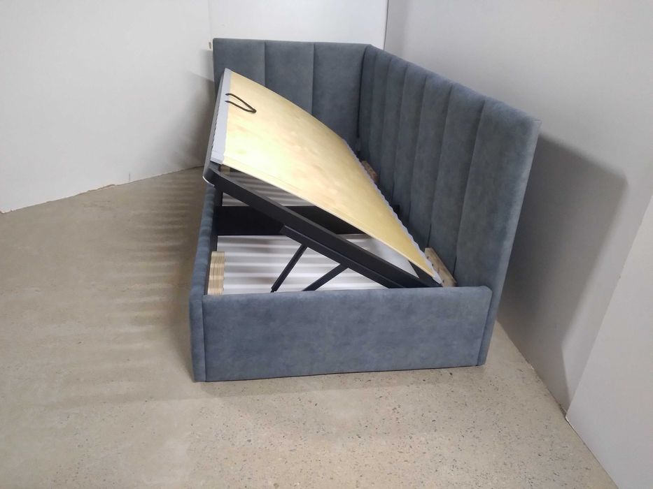 PROMOCJA ŁóżkoTapicerowaneMłodzieżoweNarożne StelażMetalowyPojemnik