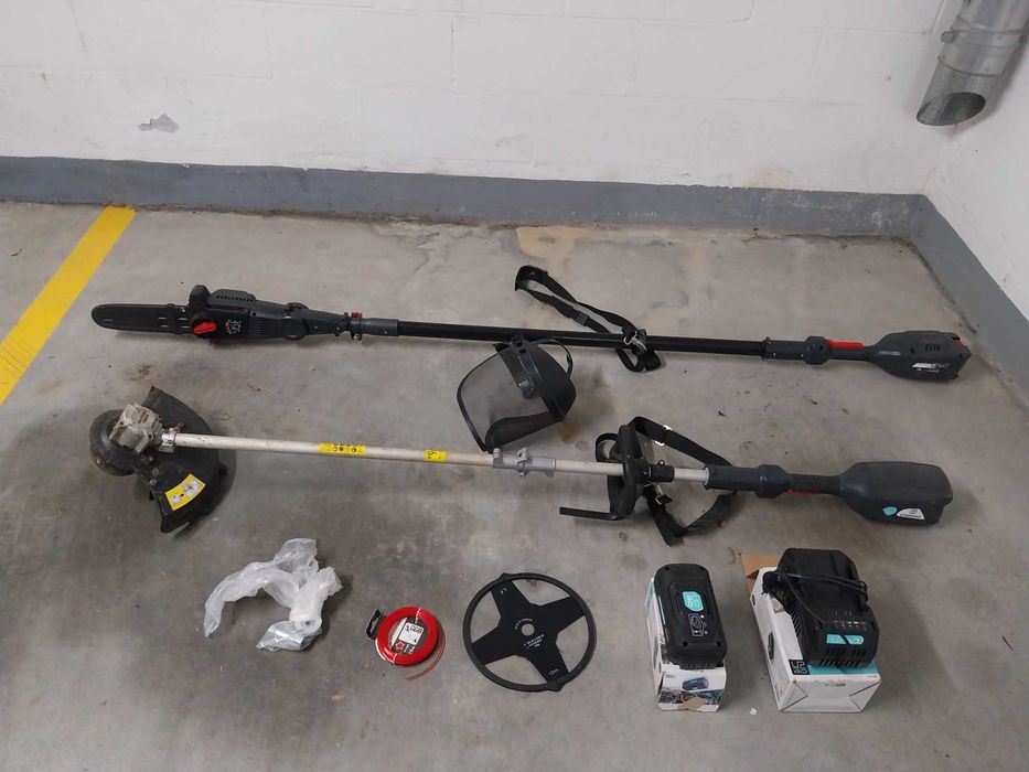 Roçadora e serra elétrica Sterwins com acessórios - bom estado