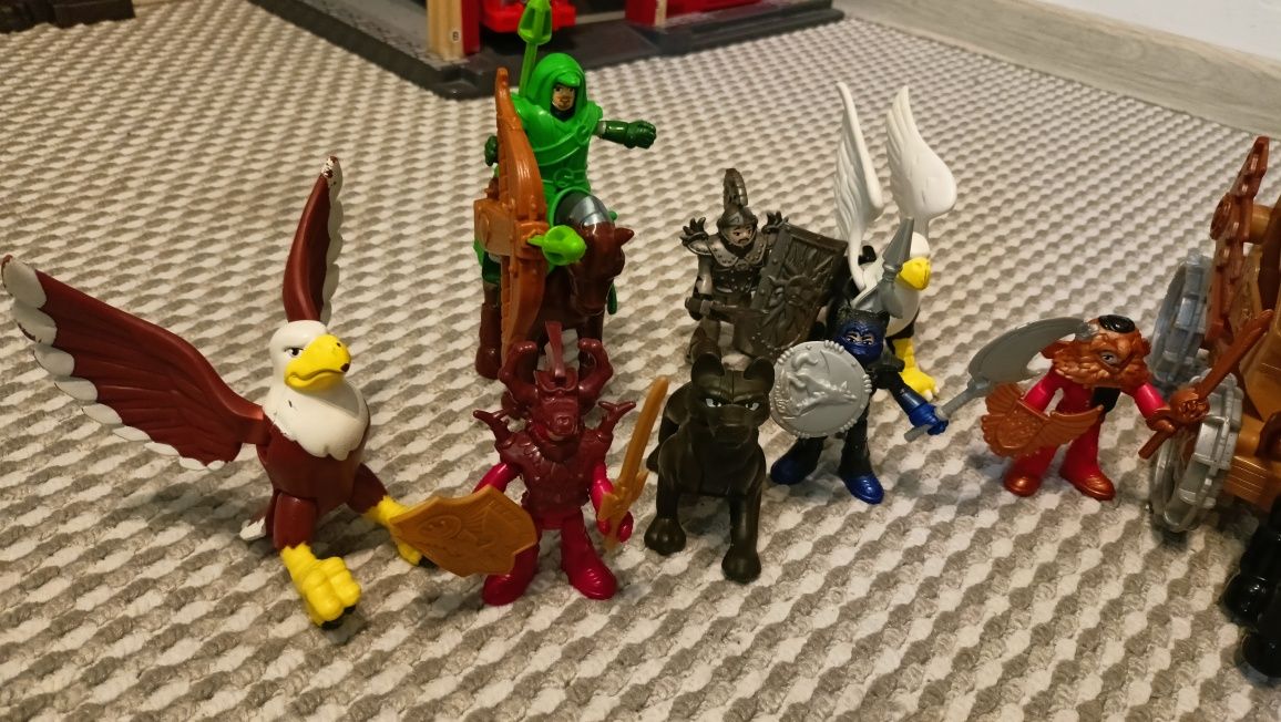 Imaginext rycerze, karoca akcesoria, wilk, orły, konie