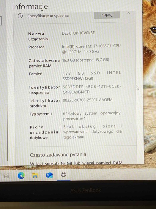 Asus ZenBook UX425J i7-1065G7 16 RAM  512 SSD