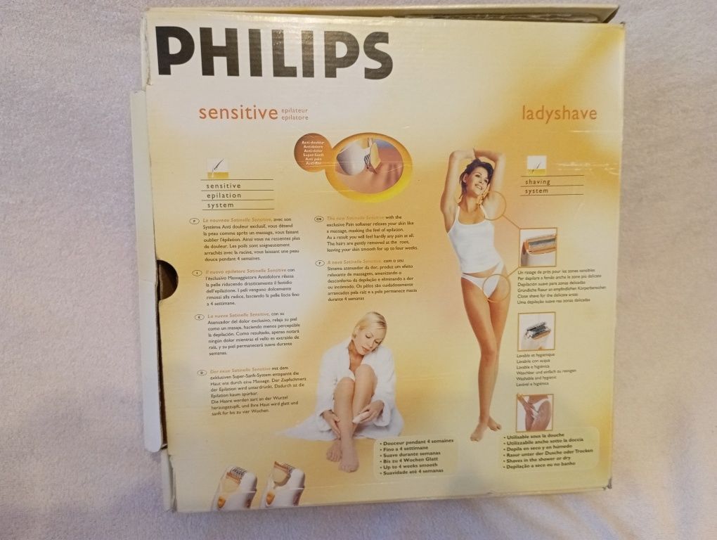 Depilator Philips sensitive + golarka