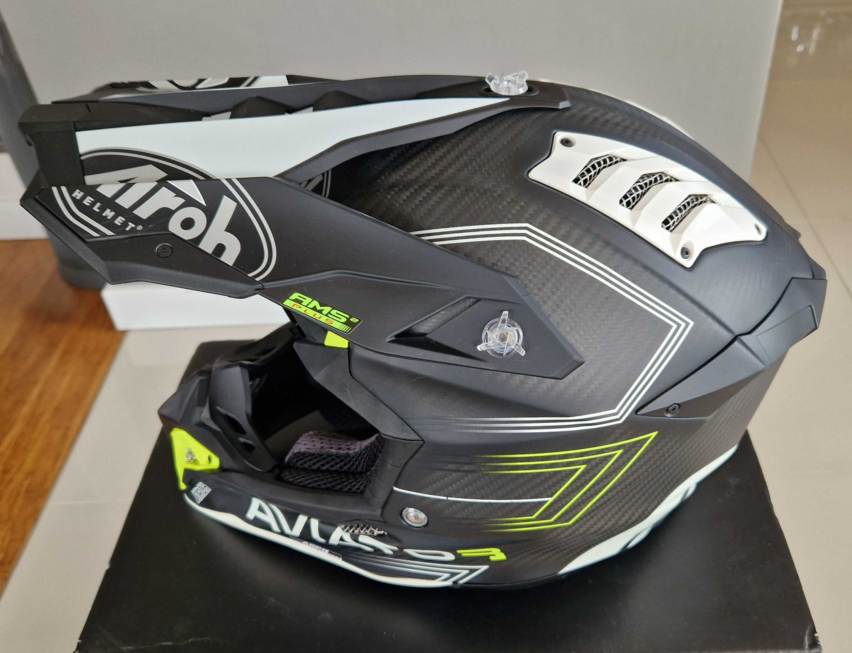 Kask AIROH Aviator 3 Primal Carbon 3K Yellow Matt rozmiar L