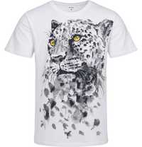 T-shirt Koszulka męska bawełna biały XL z Panterą  bawełniana Endo
