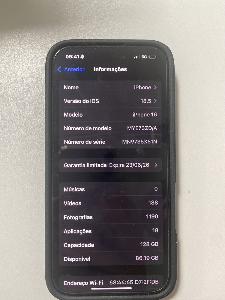 Iphone 16 novo com caixa e carregador