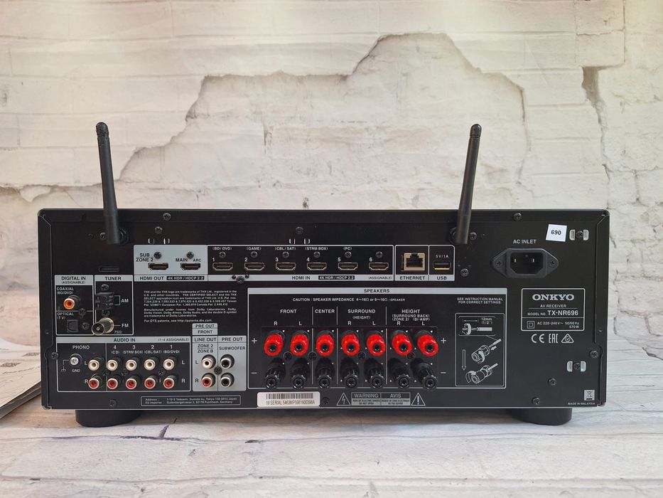 7.2  Onkyo Tx-nr696  Wi-fi BT THX 4k/60p HDR Atmos Vtuner google Sonos